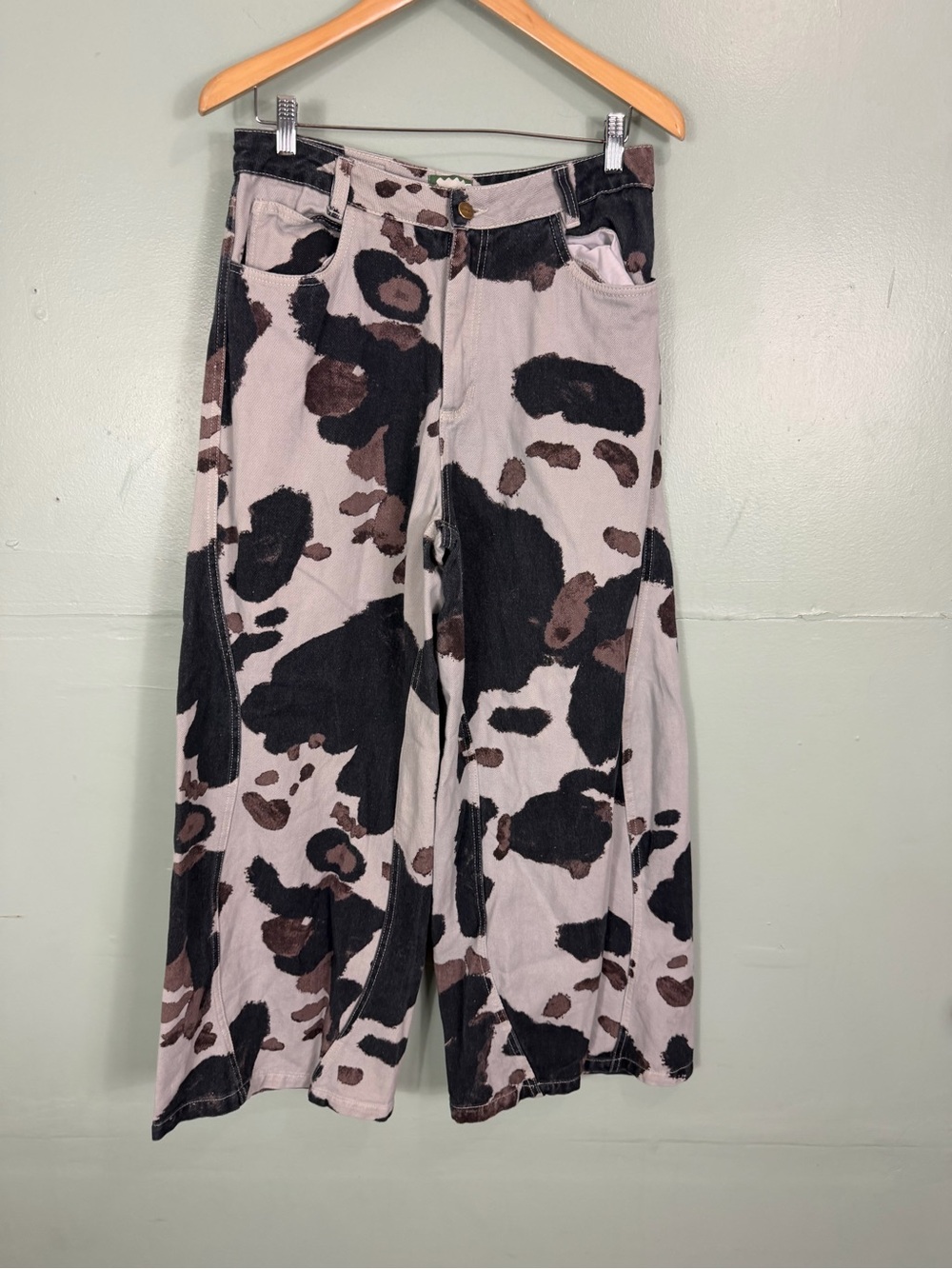 SIXXTA Fiesta Fun Maxi Jeans Cowgirl Cowboy Camo Wide Leg Baggy Size 8